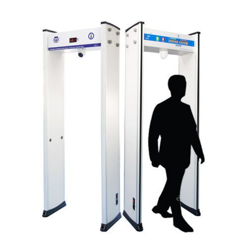 【屋内用/ウォークスルータイプ/金属検知機能付属】ゲート通過型 非接触体温計 大人数・多人数対応 金属探知付(TC-042)