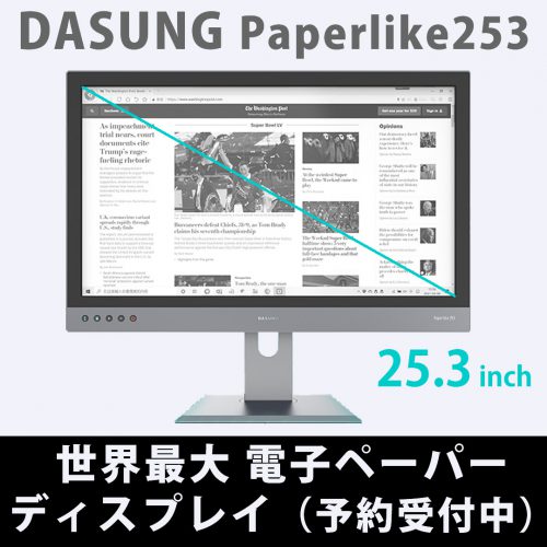 【予約販売受付中】25.3インチ 電子ペーパー ディスプレイ モニター e-paper E-Ink(Dasung Paperlike 253)